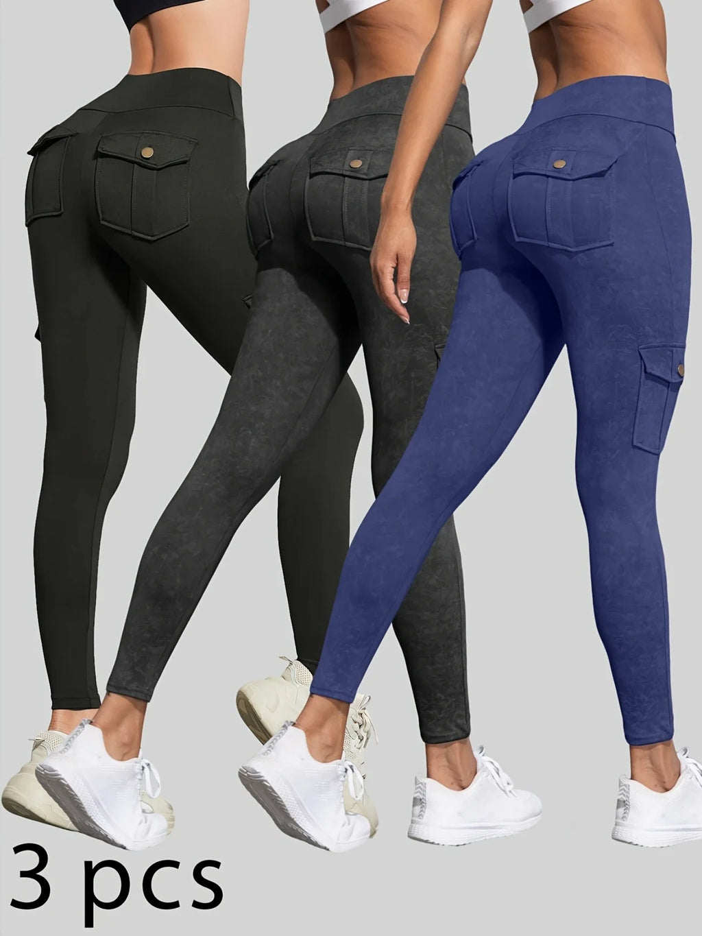 1/3 PCS Washed Print Work Pocket