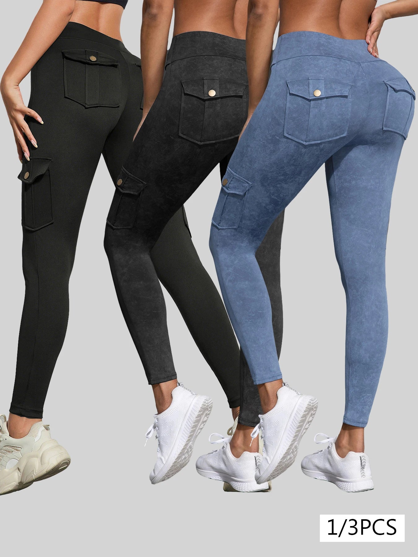 1/3 PCS Washed Print Work Pocket