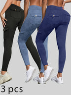 1/3 PCS Washed Print Work Pocket