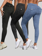 1/3 PCS Washed Print Work Pocket