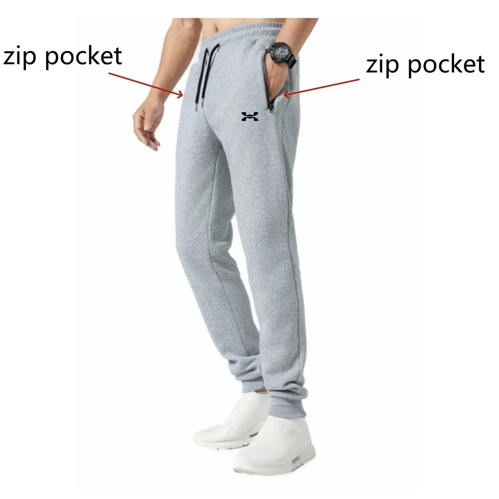 Men Zip Pocket Fleece Pants