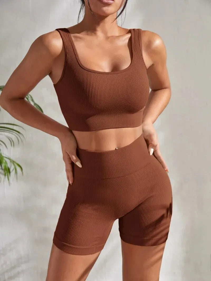 Seamless Ribbed Yoga Sets
